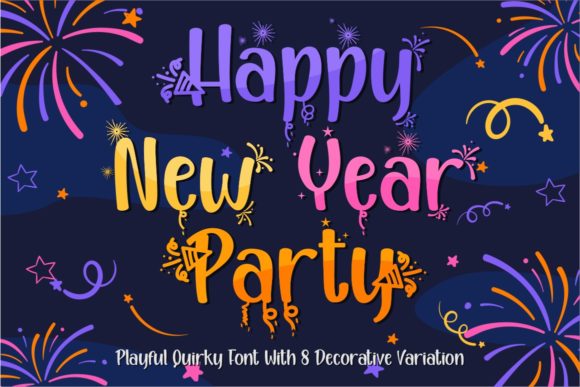 Happy New Year Party Font for Editorial Design